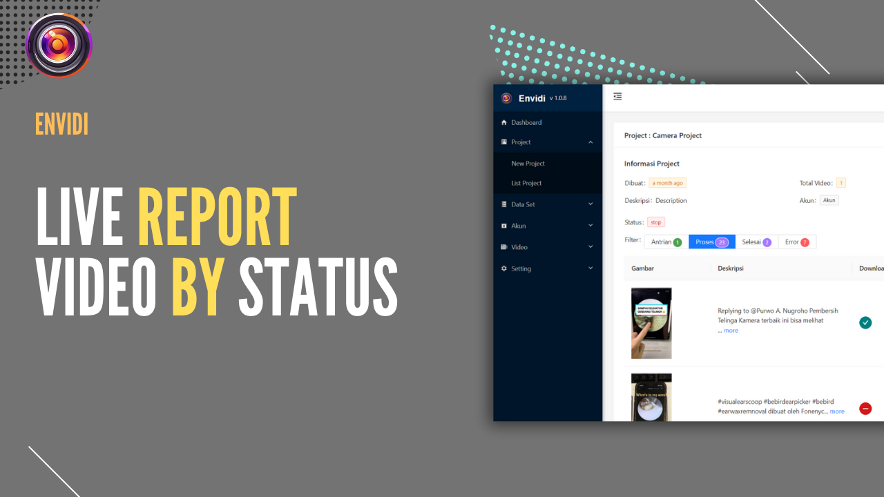 Live running report stats